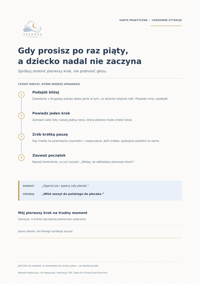 Podgląd karty Zanim powiesz to szósty raz