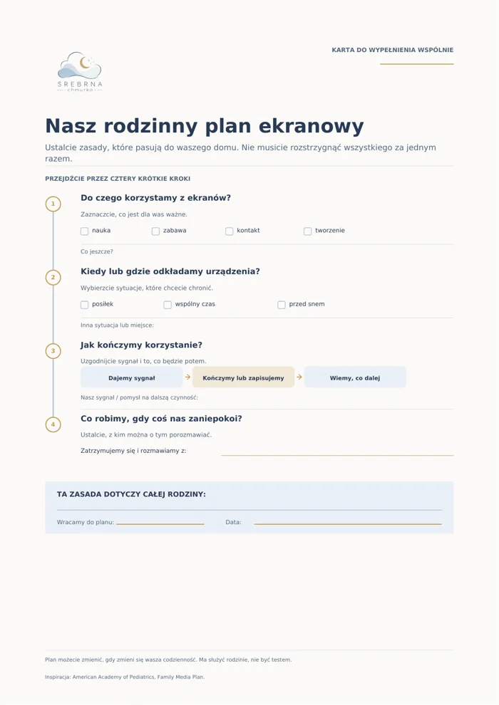 Podgląd rodzinnego planu ekranowego